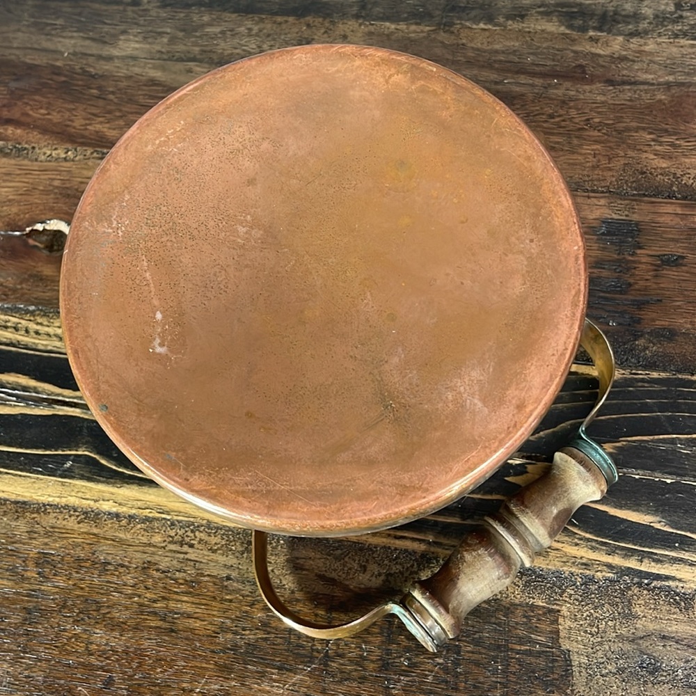 Vintage Copper Teapot with Wooden Handle gorgeous greening! This is a beauty! - Picture 11 of 17